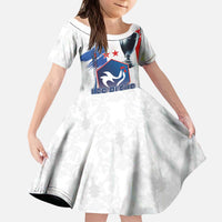 Custom Le Blues Football 2024 Road To The Champion Kid Short Sleeve Dress - Wonder Print Shop