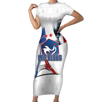 Custom Le Blues Football 2024 Road To The Champion Short Sleeve Bodycon Dress - Wonder Print Shop