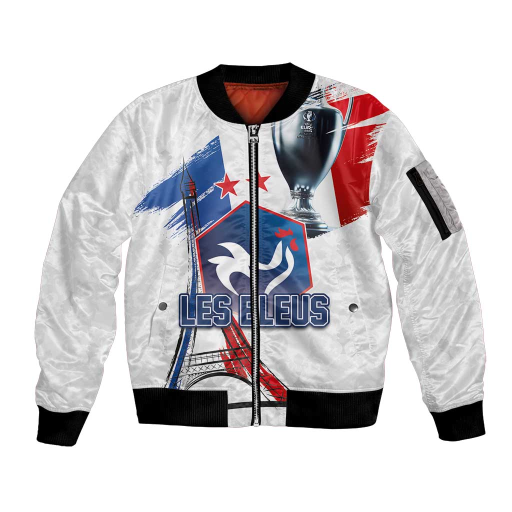 Custom Le Blues Football 2024 Road To The Champion Sleeve Zip Bomber Jacket - Wonder Print Shop
