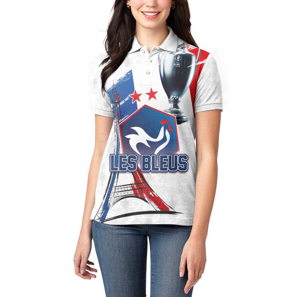 Custom Le Blues Football 2024 Road To The Champion Women Polo Shirt - Wonder Print Shop