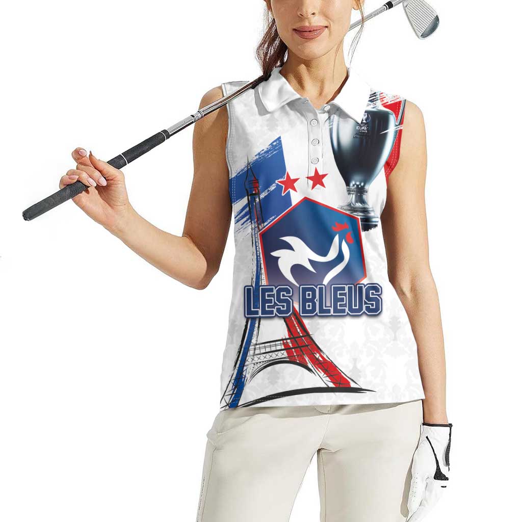 Custom Le Blues Football 2024 Road To The Champion Women Sleeveless Polo Shirt - Wonder Print Shop