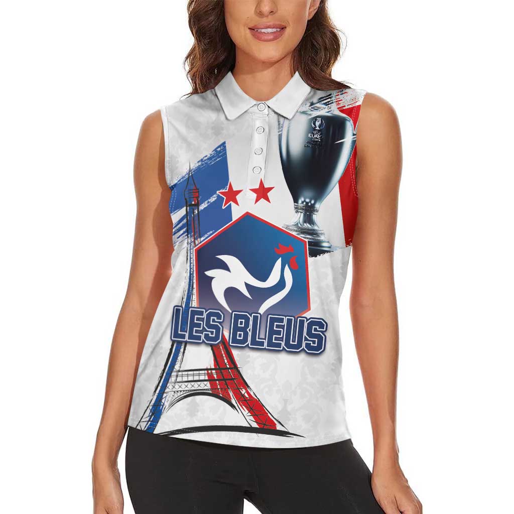 Custom Le Blues Football 2024 Road To The Champion Women Sleeveless Polo Shirt - Wonder Print Shop