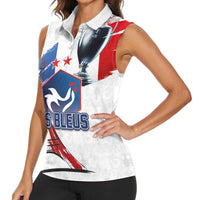 Custom Le Blues Football 2024 Road To The Champion Women Sleeveless Polo Shirt - Wonder Print Shop