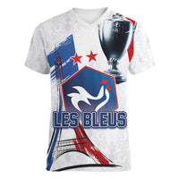 Custom Le Blues Football 2024 Road To The Champion Women V-Neck T-Shirt - Wonder Print Shop