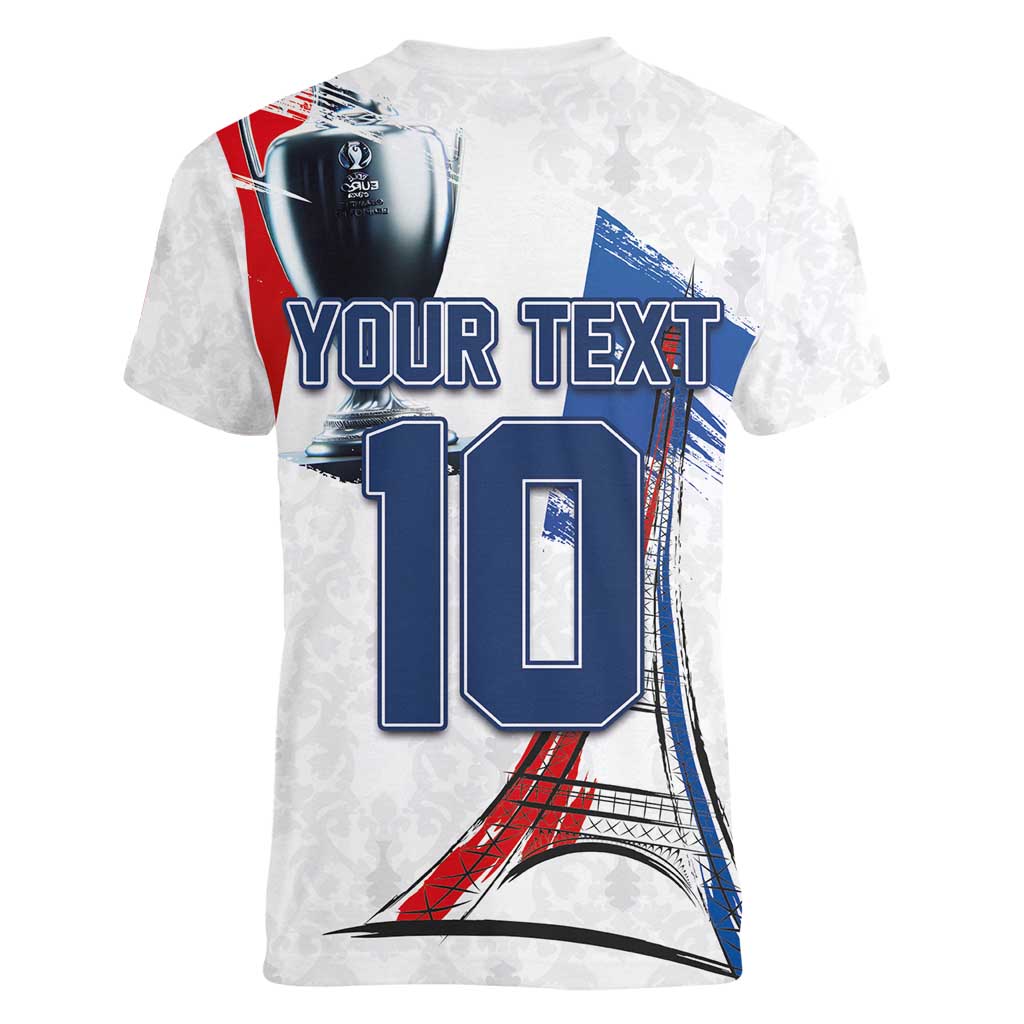 Custom Le Blues Football 2024 Road To The Champion Women V-Neck T-Shirt - Wonder Print Shop