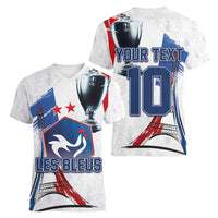 Custom Le Blues Football 2024 Road To The Champion Women V-Neck T-Shirt - Wonder Print Shop