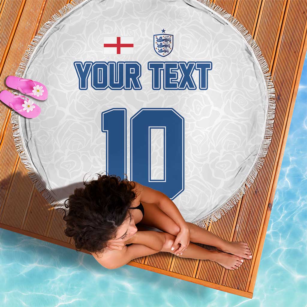 Custom England Football 2024 Road To The Champion Beach Blanket - Wonder Print Shop