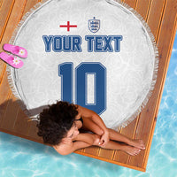 Custom England Football 2024 Road To The Champion Beach Blanket - Wonder Print Shop