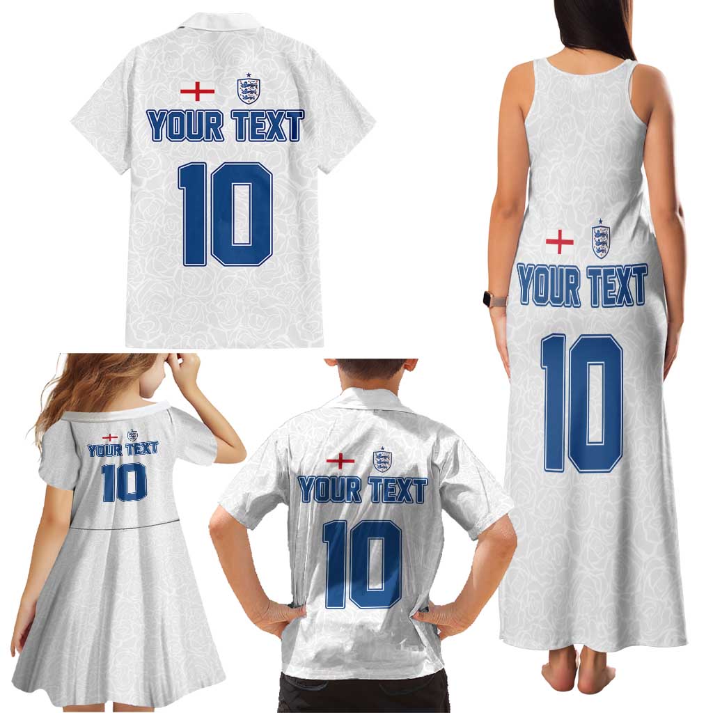 Custom England Football 2024 Road To The Champion Family Matching Tank Maxi Dress and Hawaiian Shirt - Wonder Print Shop