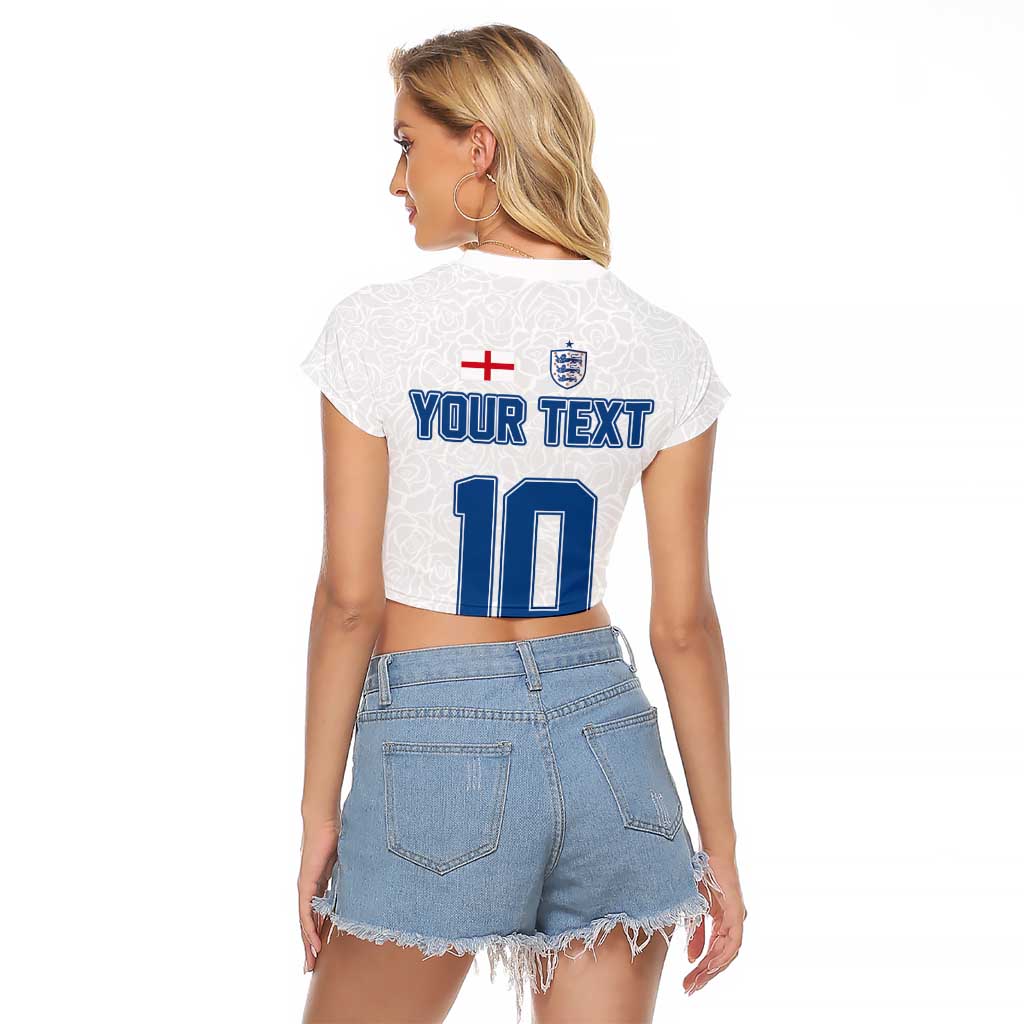 Custom England Football 2024 Road To The Champion Raglan Cropped T Shirt - Wonder Print Shop