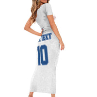 Custom England Football 2024 Road To The Champion Short Sleeve Bodycon Dress - Wonder Print Shop