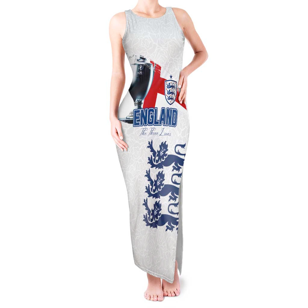 Custom England Football 2024 Road To The Champion Tank Maxi Dress - Wonder Print Shop