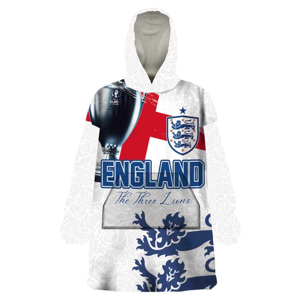 Custom England Football 2024 Road To The Champion Wearable Blanket Hoodie - Wonder Print Shop