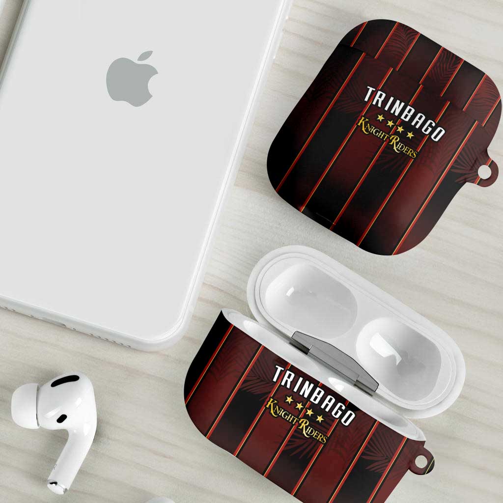 Trinbago Cricket Knight Riders AirPods Case Palm Leaves with Vertical Stripes Sporty Style - Wonder Print Shop