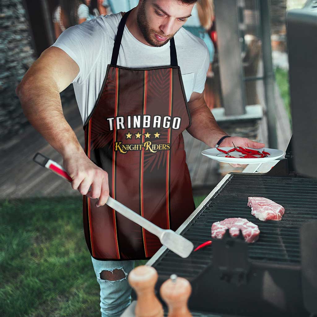 Trinbago Cricket Knight Riders Apron Palm Leaves with Vertical Stripes Sporty Style - Wonder Print Shop