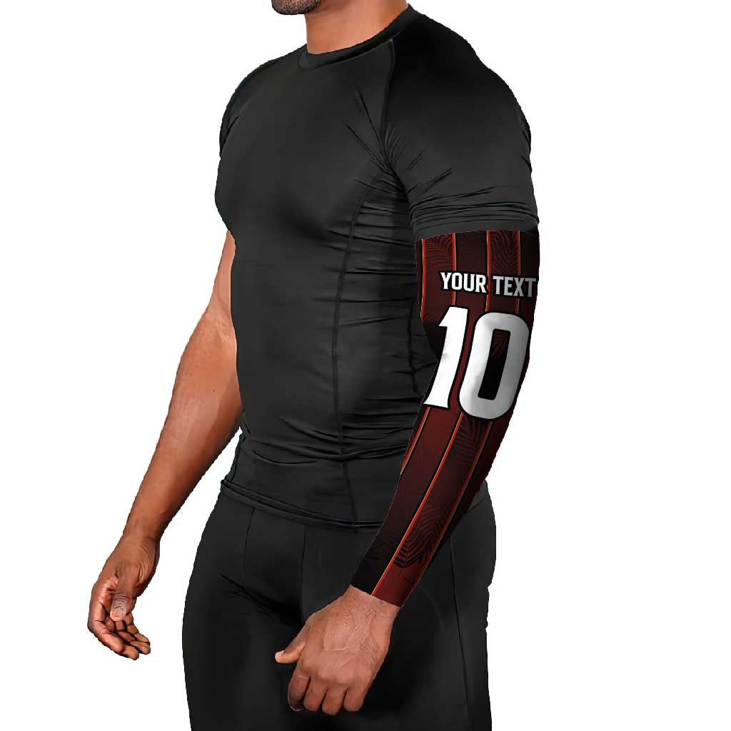 Trinbago Cricket Knight Riders Arm Sleeves Palm Leaves with Vertical Stripes Sporty Style - Wonder Print Shop