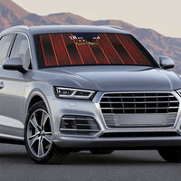 Trinbago Cricket Knight Riders Auto Sun Shade Palm Leaves with Vertical Stripes Sporty Style - Wonder Print Shop