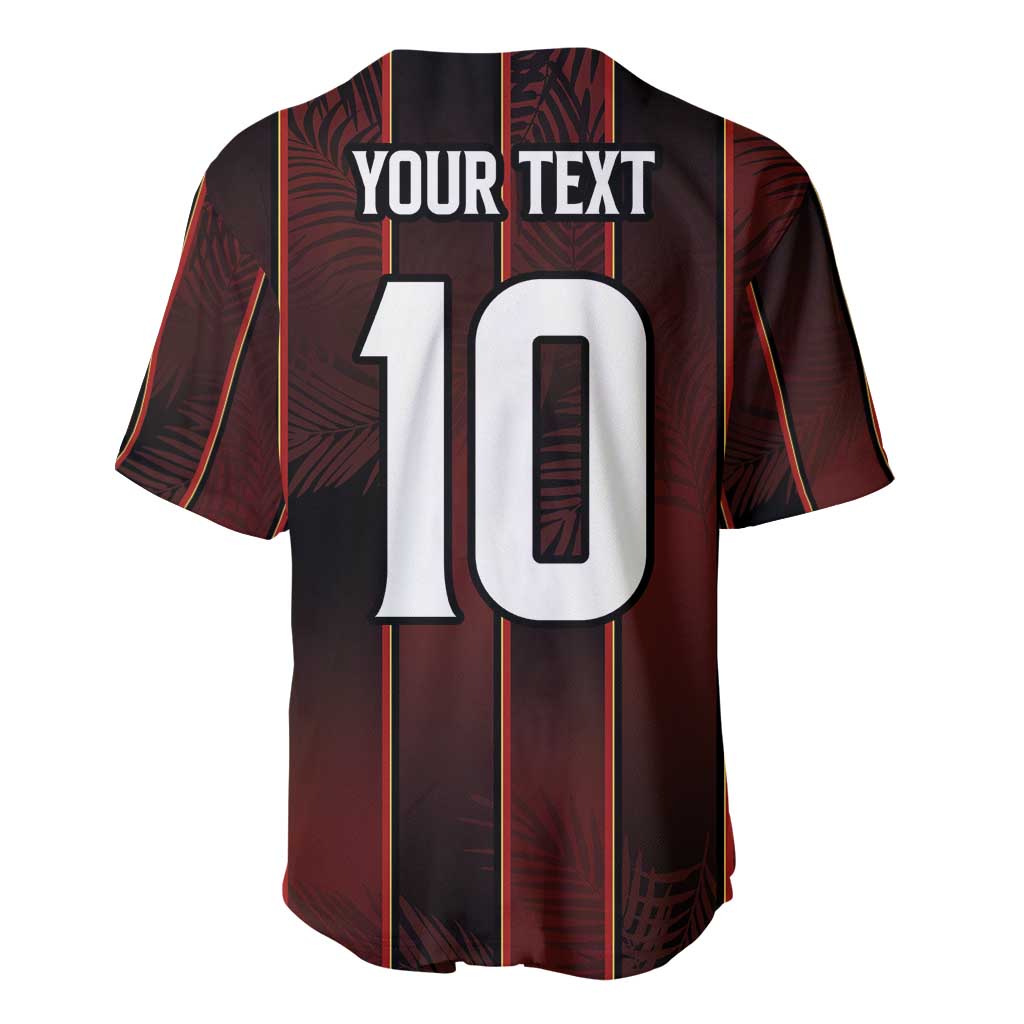 Custom Trinbago Cricket Knight Riders Baseball Jersey Palm Leaves with Vertical Stripes Sporty Style - Wonder Print Shop