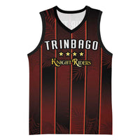 Custom Trinbago Cricket Knight Riders Basketball Jersey Palm Leaves with Vertical Stripes Sporty Style - Wonder Print Shop