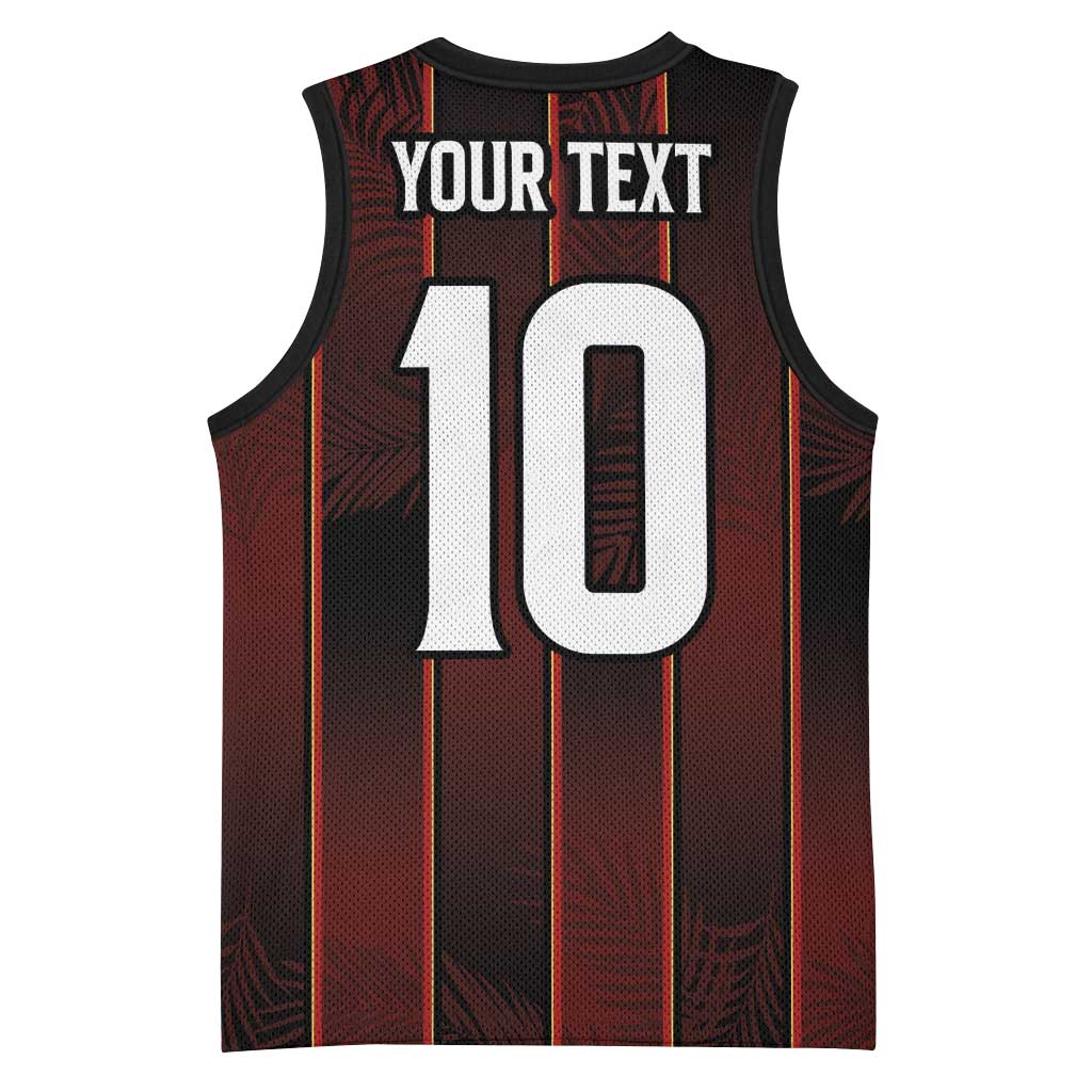 Custom Trinbago Cricket Knight Riders Basketball Jersey Palm Leaves with Vertical Stripes Sporty Style - Wonder Print Shop