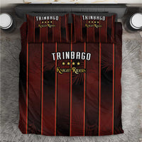 Trinbago Cricket Knight Riders Bedding Set Palm Leaves with Vertical Stripes Sporty Style - Wonder Print Shop