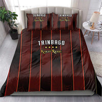 Trinbago Cricket Knight Riders Bedding Set Palm Leaves with Vertical Stripes Sporty Style - Wonder Print Shop