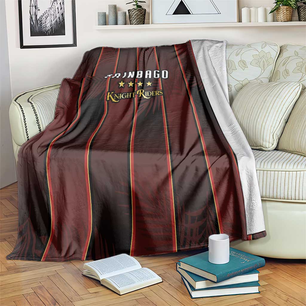 Trinbago Cricket Knight Riders Blanket Palm Leaves with Vertical Stripes Sporty Style - Wonder Print Shop