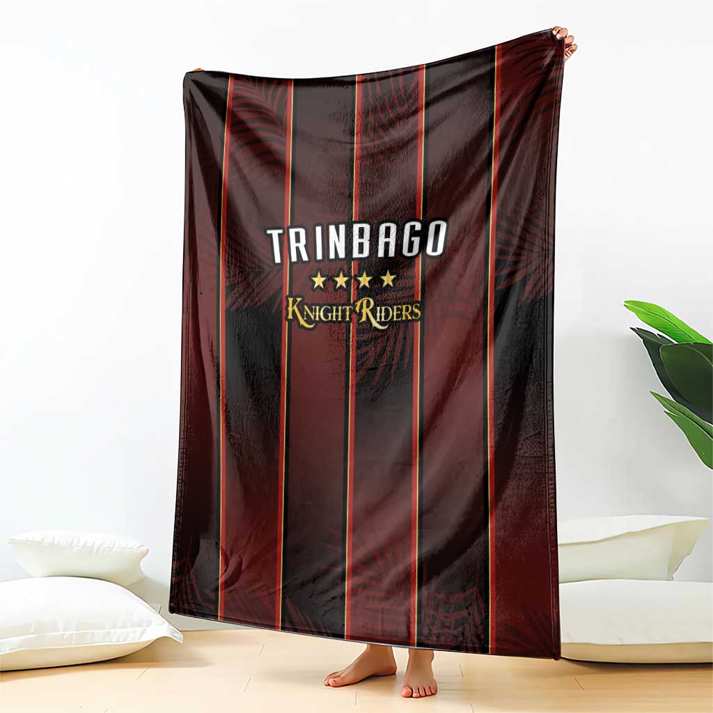 Trinbago Cricket Knight Riders Blanket Palm Leaves with Vertical Stripes Sporty Style - Wonder Print Shop