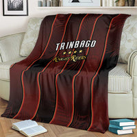 Trinbago Cricket Knight Riders Blanket Palm Leaves with Vertical Stripes Sporty Style - Wonder Print Shop