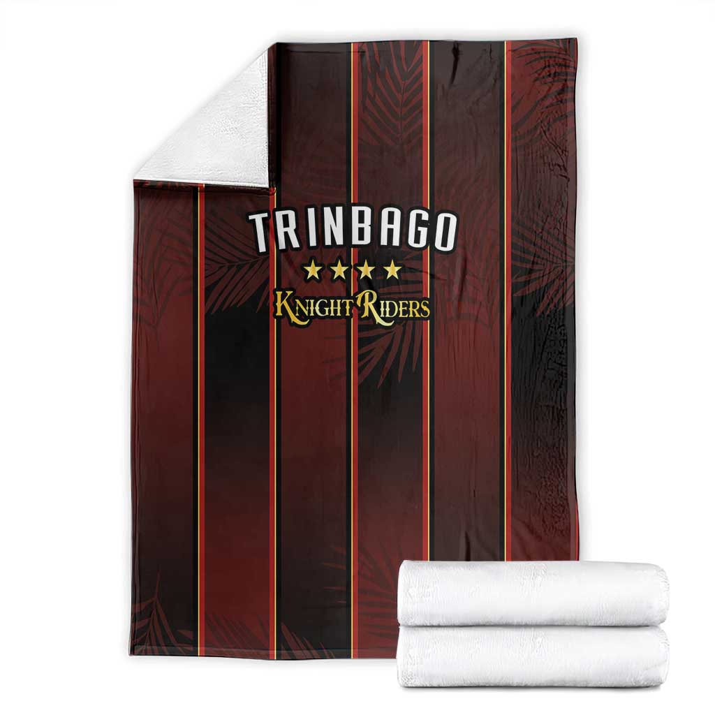 Trinbago Cricket Knight Riders Blanket Palm Leaves with Vertical Stripes Sporty Style - Wonder Print Shop
