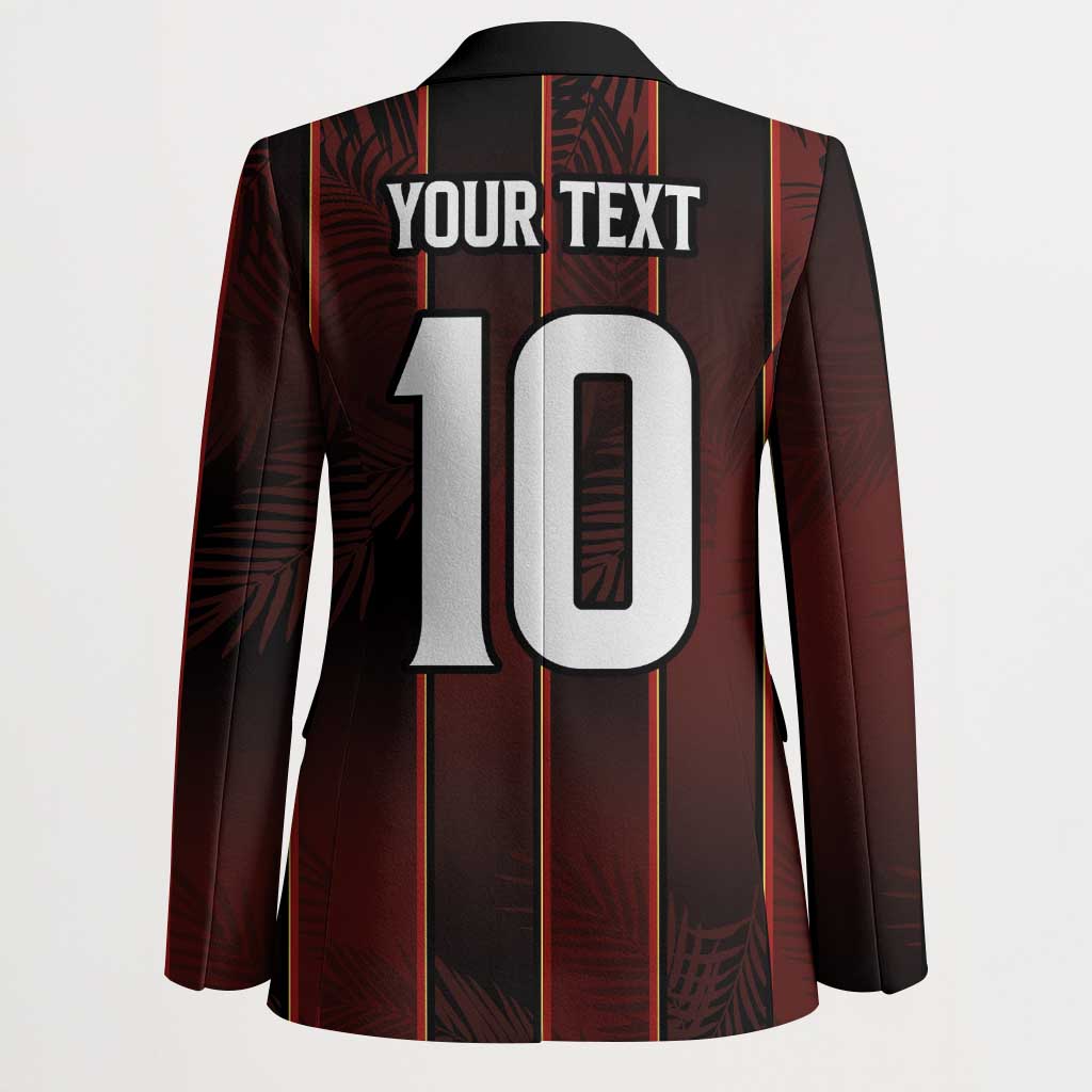 Custom Trinbago Cricket Knight Riders Blazer Palm Leaves with Vertical Stripes Sporty Style - Wonder Print Shop