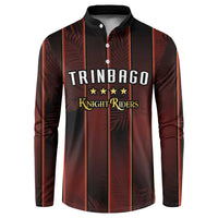 Custom Trinbago Cricket Knight Riders Button Sweatshirt Palm Leaves with Vertical Stripes Sporty Style - Wonder Print Shop