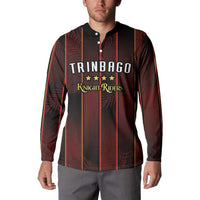 Custom Trinbago Cricket Knight Riders Button Sweatshirt Palm Leaves with Vertical Stripes Sporty Style - Wonder Print Shop