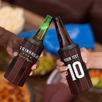 Custom Trinbago Cricket Knight Riders 4 in 1 Can Cooler Tumbler Palm Leaves with Vertical Stripes Sporty Style - Wonder Print Shop