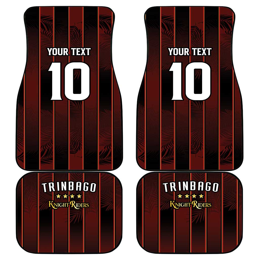 Trinbago Cricket Knight Riders Car Mats Palm Leaves with Vertical Stripes Sporty Style - Wonder Print Shop