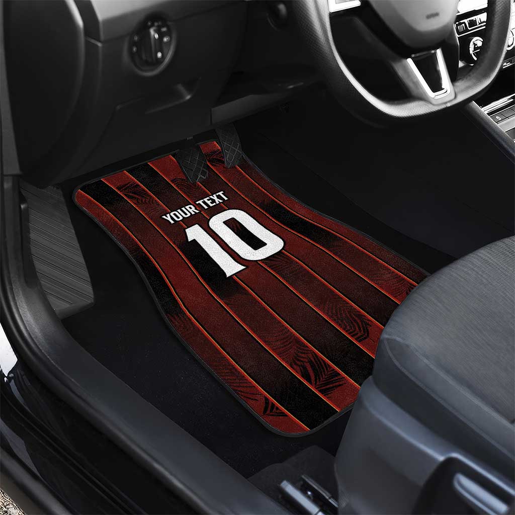 Trinbago Cricket Knight Riders Car Mats Palm Leaves with Vertical Stripes Sporty Style - Wonder Print Shop