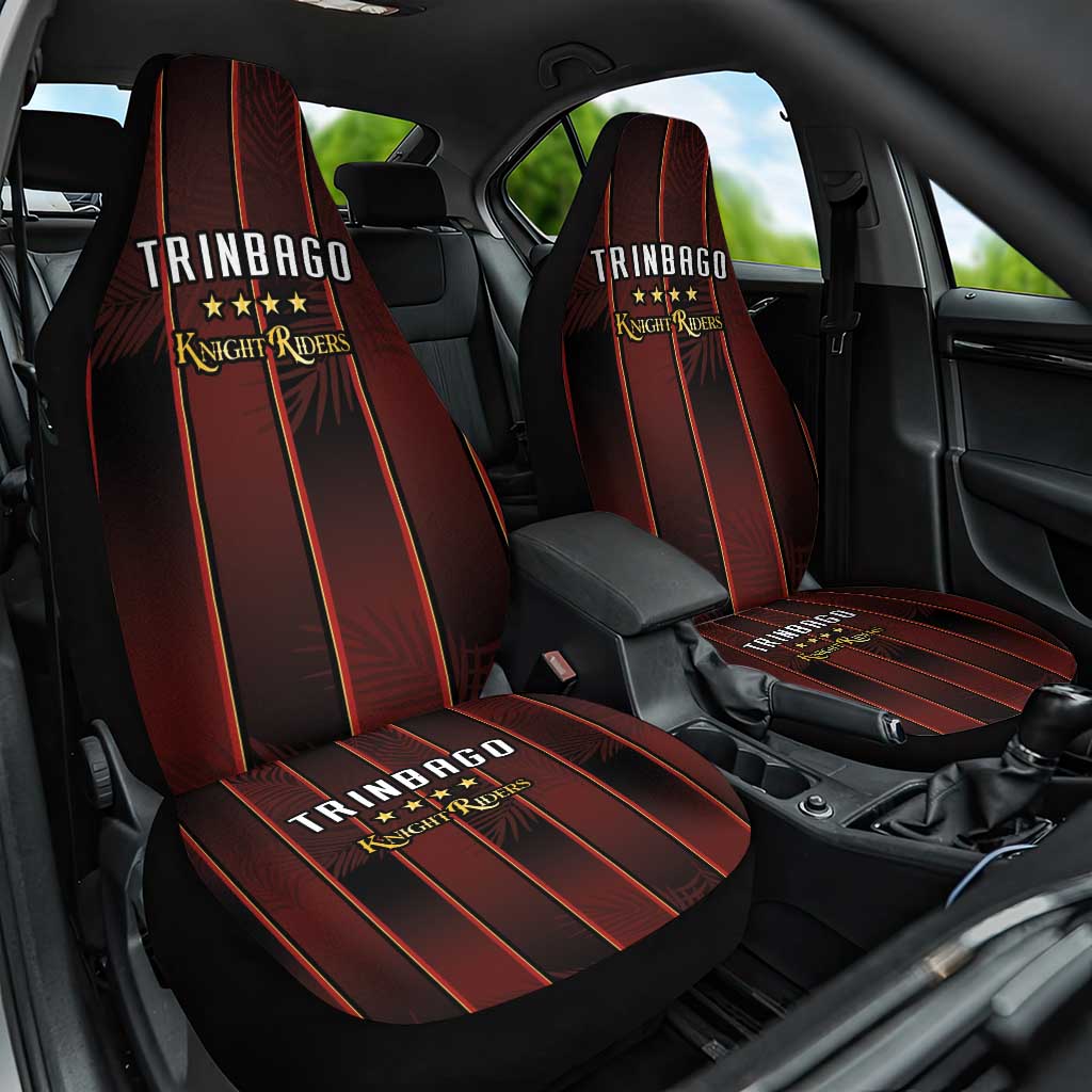 Trinbago Cricket Knight Riders Car Seat Cover Palm Leaves with Vertical Stripes Sporty Style - Wonder Print Shop