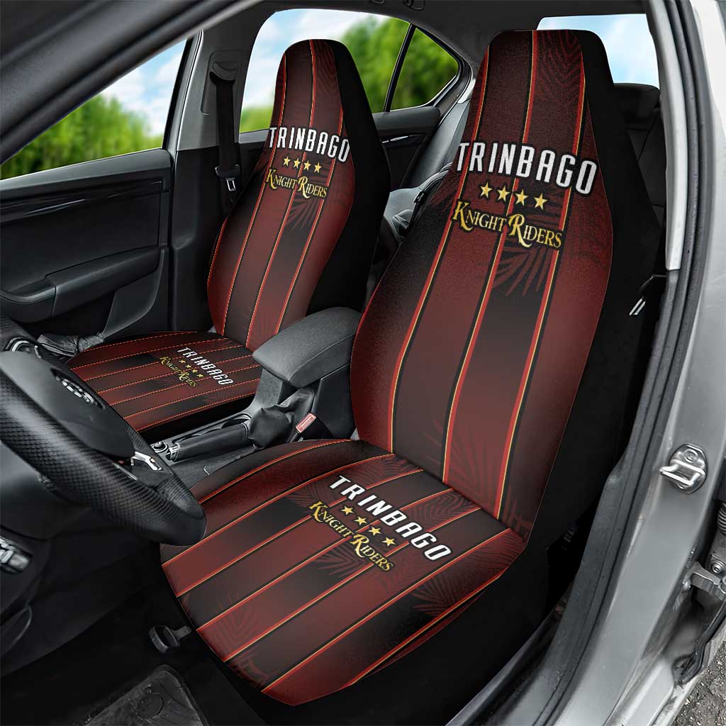Trinbago Cricket Knight Riders Car Seat Cover Palm Leaves with Vertical Stripes Sporty Style - Wonder Print Shop