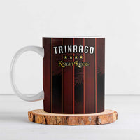 Custom Trinbago Cricket Knight Riders Ceramic Mug Palm Leaves with Vertical Stripes Sporty Style - Wonder Print Shop