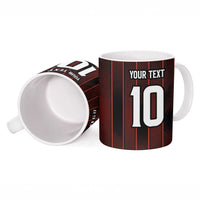 Custom Trinbago Cricket Knight Riders Ceramic Mug Palm Leaves with Vertical Stripes Sporty Style - Wonder Print Shop