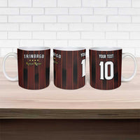 Custom Trinbago Cricket Knight Riders Ceramic Mug Palm Leaves with Vertical Stripes Sporty Style - Wonder Print Shop