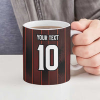 Custom Trinbago Cricket Knight Riders Ceramic Mug Palm Leaves with Vertical Stripes Sporty Style - Wonder Print Shop