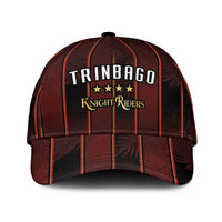 Trinbago Cricket Knight Riders Classic Cap Palm Leaves with Vertical Stripes Sporty Style - Wonder Print Shop