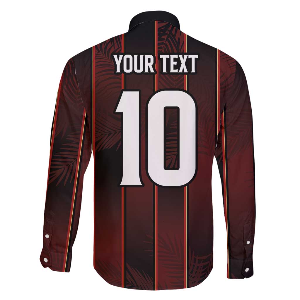 Custom Trinbago Cricket Knight Riders Family Matching Long Sleeve Bodycon Dress and Hawaiian Shirt Palm Leaves with Vertical Stripes Sporty Style - Wonder Print Shop