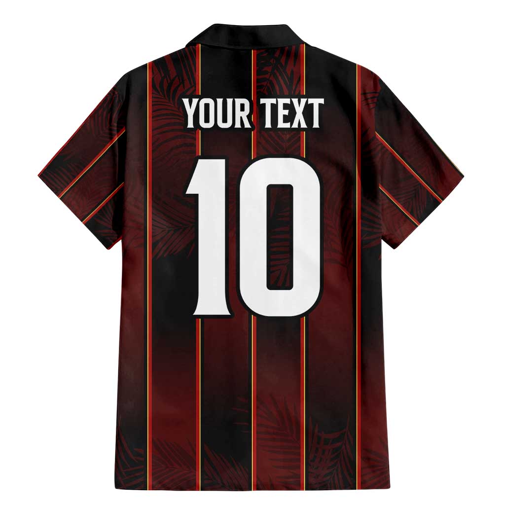 Custom Trinbago Cricket Knight Riders Family Matching Mermaid Dress and Hawaiian Shirt Palm Leaves with Vertical Stripes Sporty Style - Wonder Print Shop