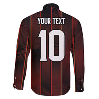 Custom Trinbago Cricket Knight Riders Family Matching Off The Shoulder Long Sleeve Dress and Hawaiian Shirt Palm Leaves with Vertical Stripes Sporty Style - Wonder Print Shop