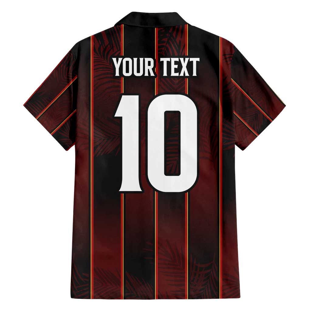 Custom Trinbago Cricket Knight Riders Family Matching Off Shoulder Maxi Dress and Hawaiian Shirt Palm Leaves with Vertical Stripes Sporty Style - Wonder Print Shop