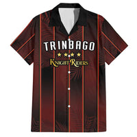 Custom Trinbago Cricket Knight Riders Family Matching Summer Maxi Dress and Hawaiian Shirt Palm Leaves with Vertical Stripes Sporty Style - Wonder Print Shop