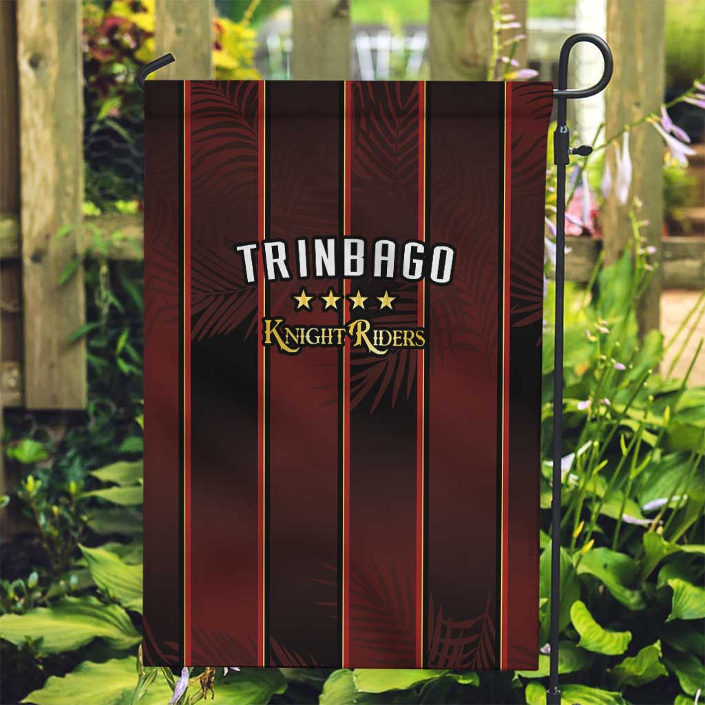 Trinbago Cricket Knight Riders Garden Flag Palm Leaves with Vertical Stripes Sporty Style - Wonder Print Shop