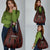 Trinbago Cricket Knight Riders Grocery Bag Palm Leaves with Vertical Stripes Sporty Style - Wonder Print Shop
